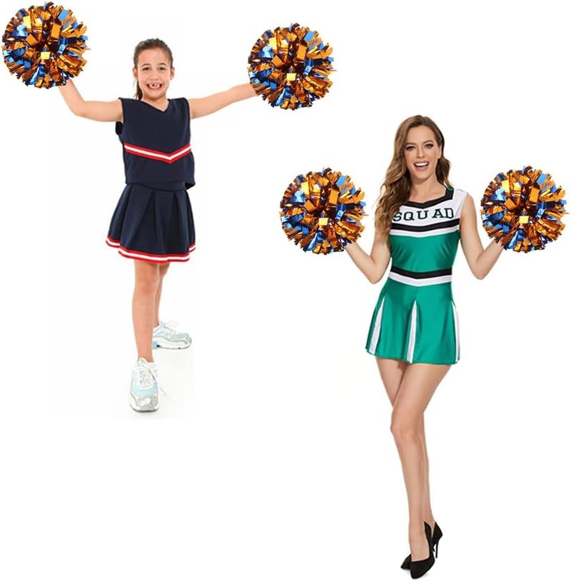 Hooshing 4PCS Cheer Pom Poms with Plastic Handle Cheerleading Pompoms for Kids Team Sports Party Cheering - Image 3